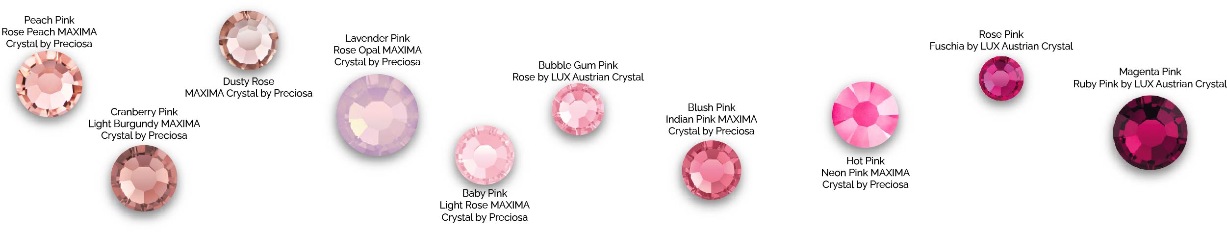 Peach Rose Cranberry Pink Lavendar Rhinestones Peach Rose Cranberry Pink Lavendar Rhinestones